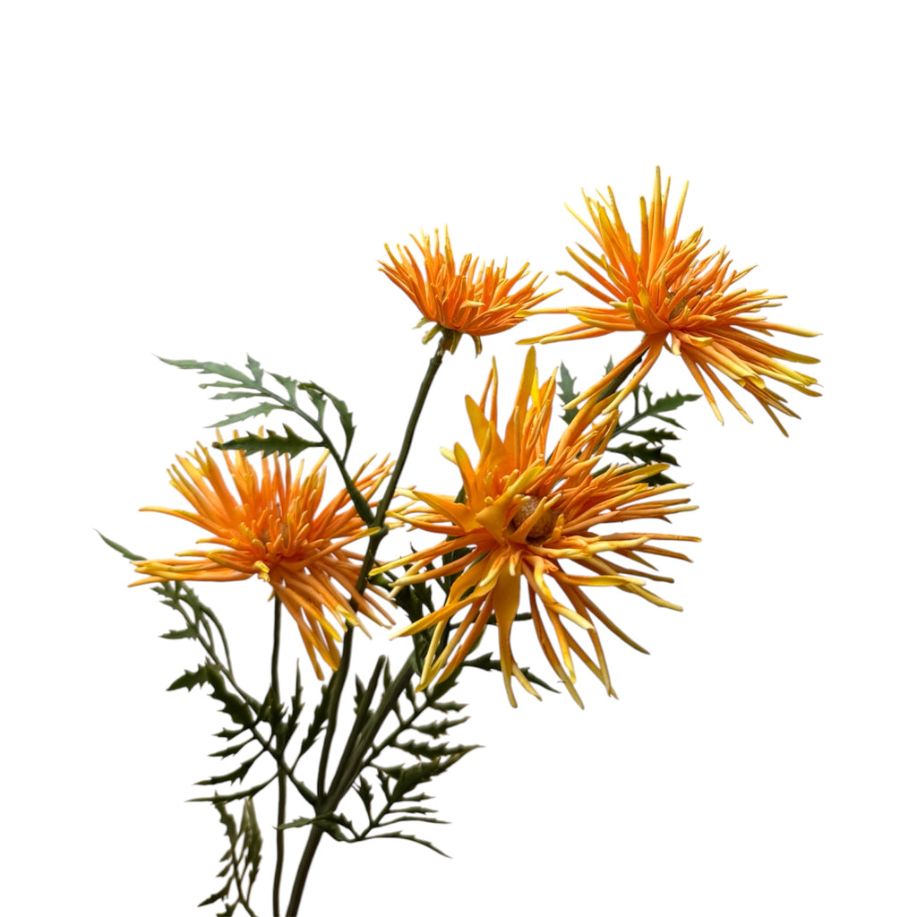 Kunstbloem Japanse Chrysant oranje