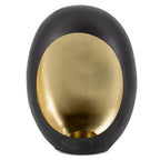 Standing egg windlicht - zwart met gouden binnenkant