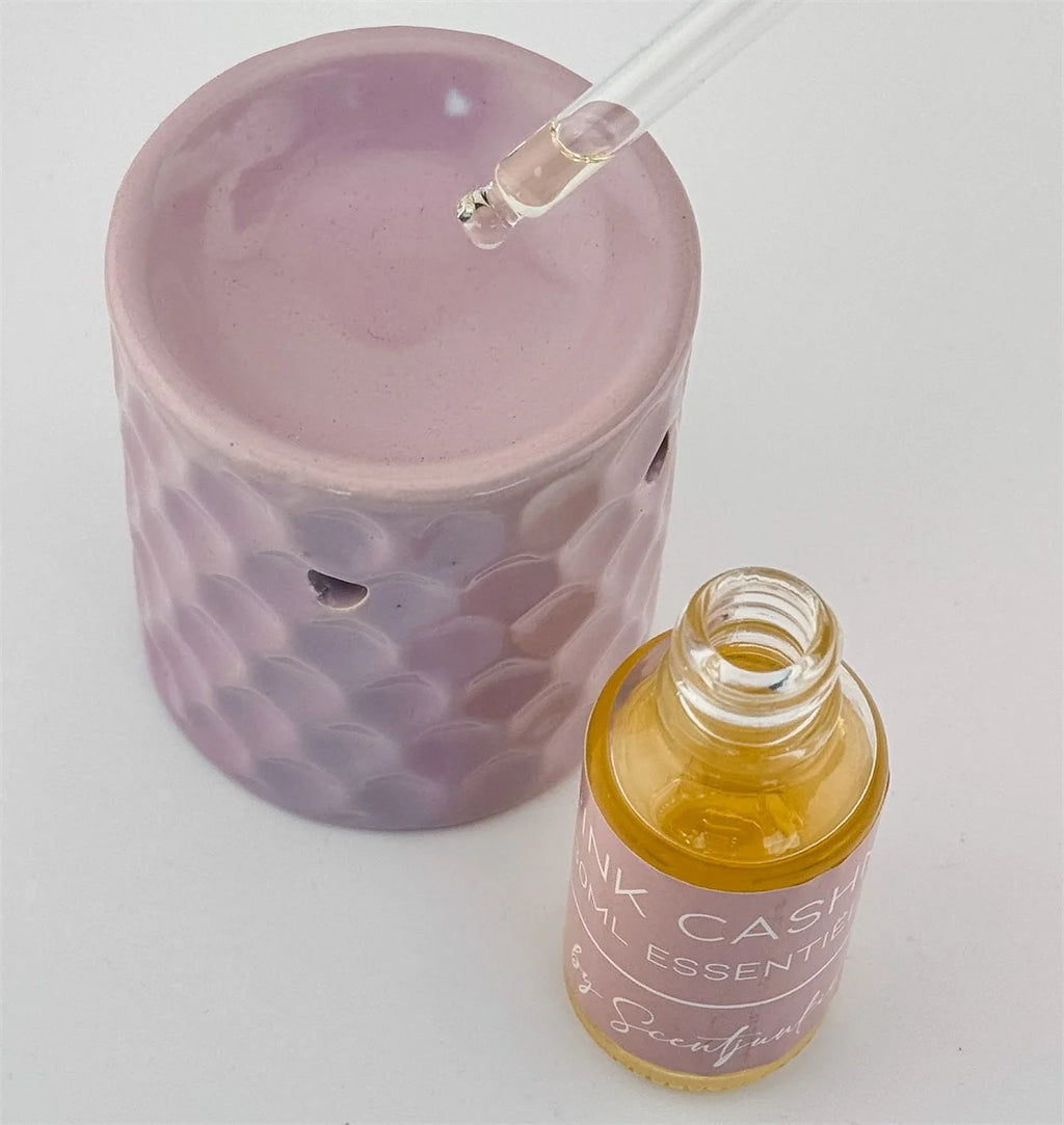 Geurbrander comb mini – lila – voor amberblokjes & olie