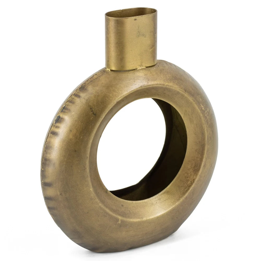 Vaasje donut rond goud 6×20,5×23,5cm