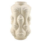 Aardewerk vaas lips beige 14x14x25cm
