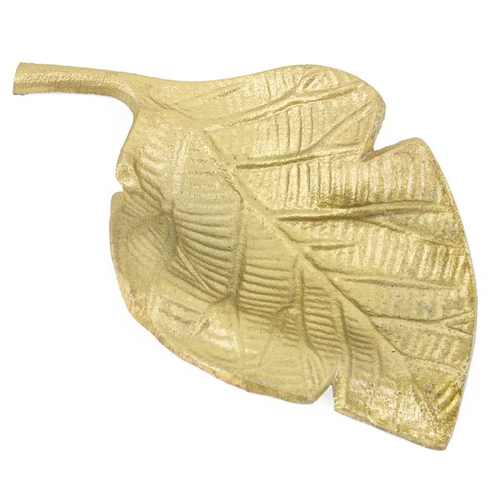 Gouden blad-schaaltje – stijlvol opbergaccessoire voor sieraden, sleutels en kleine accessoires
