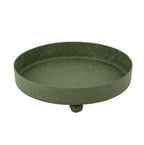 Metalen plateau groen met structuur 15,5 × 15,5 cm – decoratieve schaal