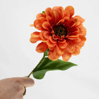 Kunstbloem Zinnia 45cm oranje