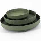 Metalen plateau groen met structuur 21 × 21 cm – decoratieve schaal