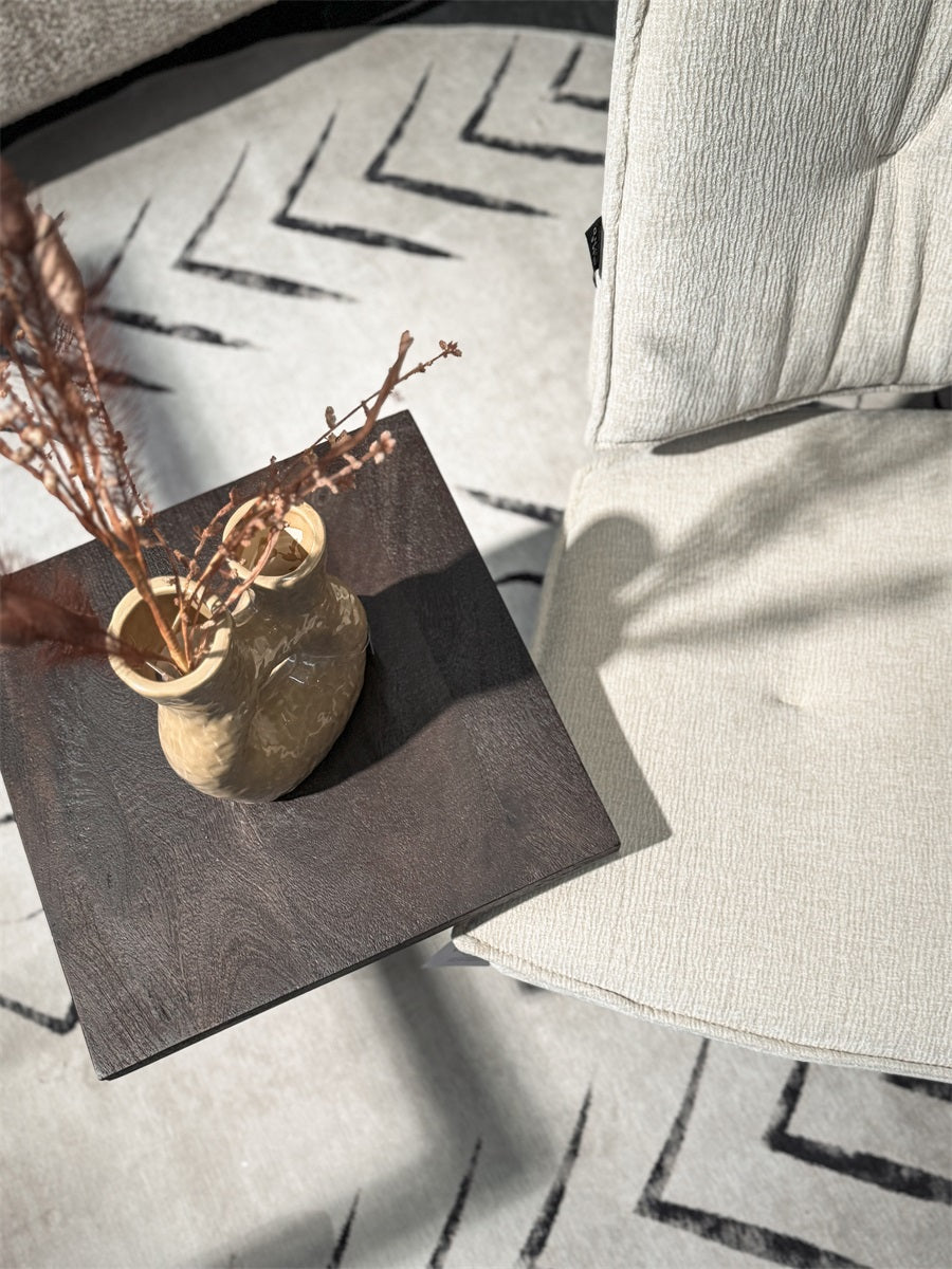 Aardewerk vaas donut taupe 18x8,5x26cm