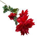 Kunstbloem Dahlia rood 3 stelen