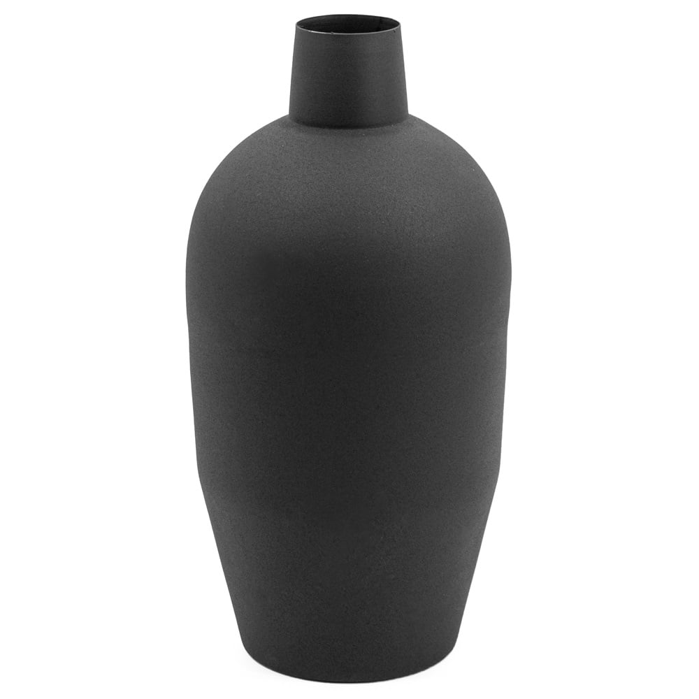 Metalen vaas zwart mat 6×18,5x37cm