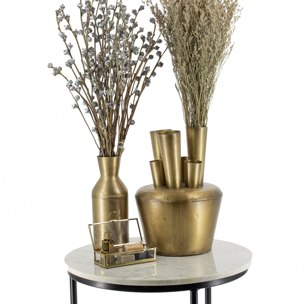 Vaas metaal goud 7×9,5x25cm