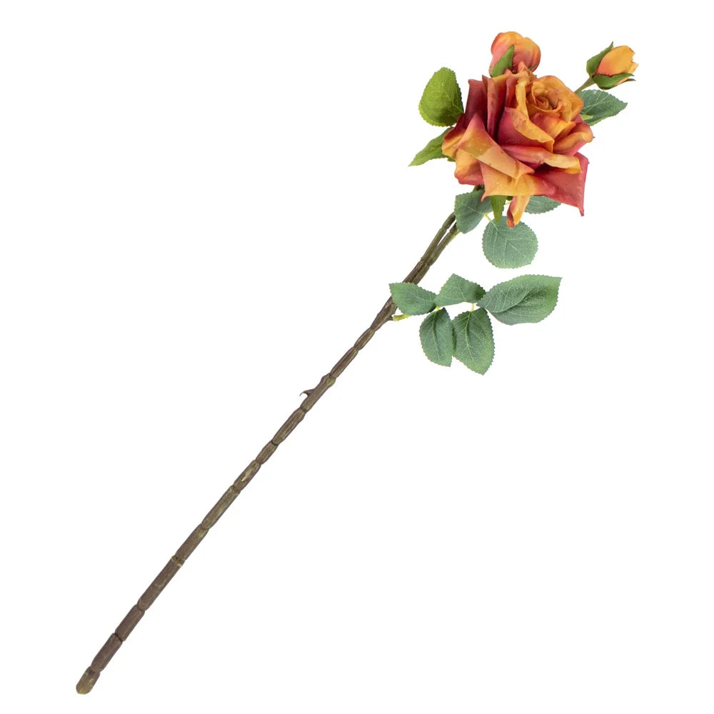 Kunstbloem roos oranje