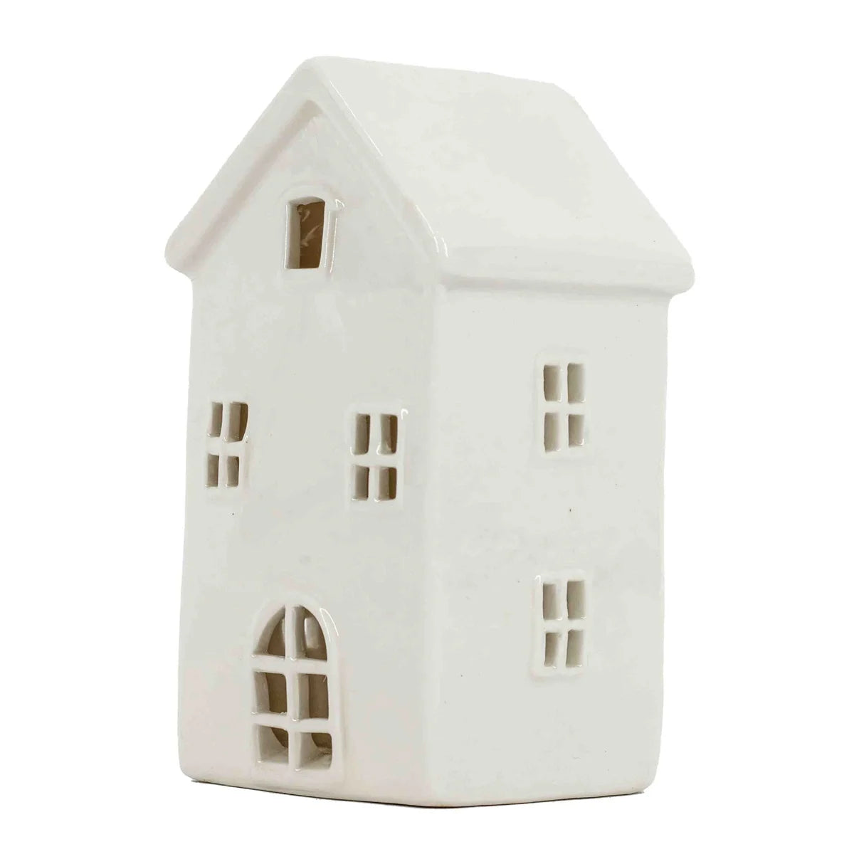 Huisje keramiek met LED 6,6×5,5x12cm