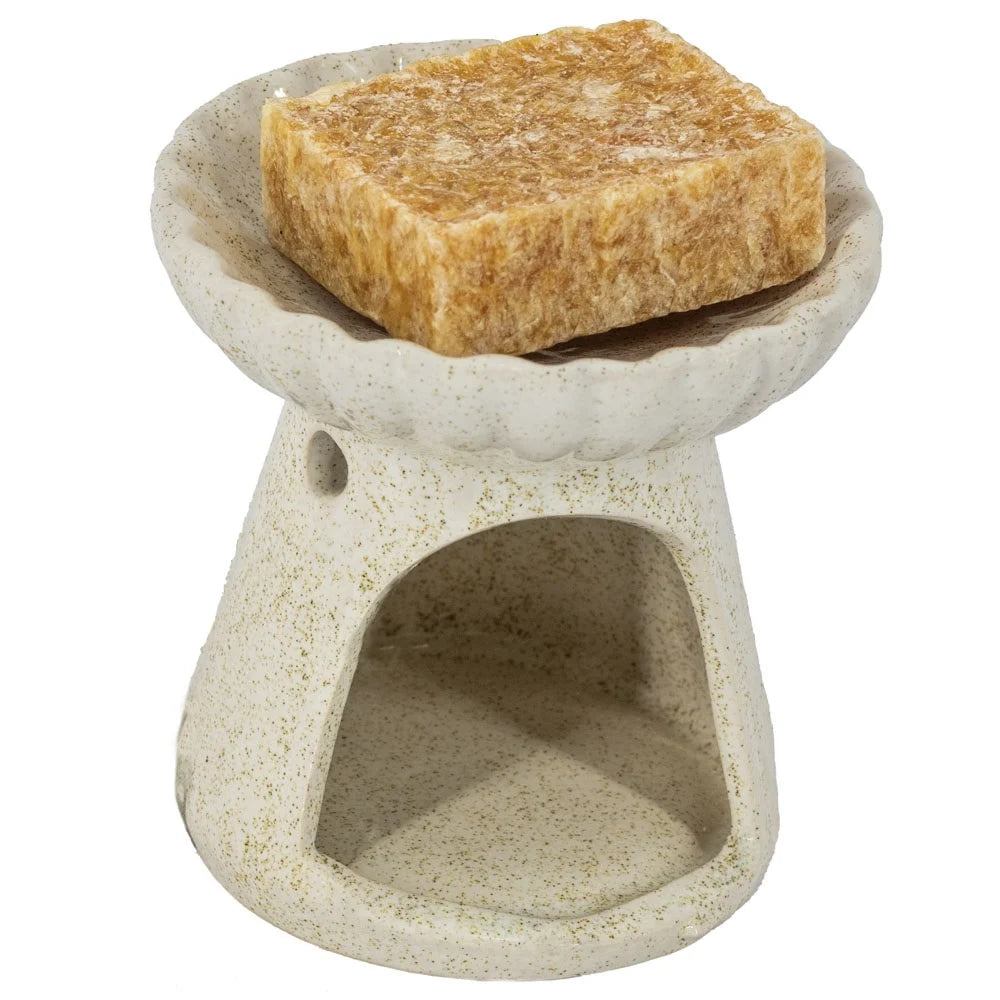 Geurbrander Lotus mini – beige – voor amberblokjes & olie