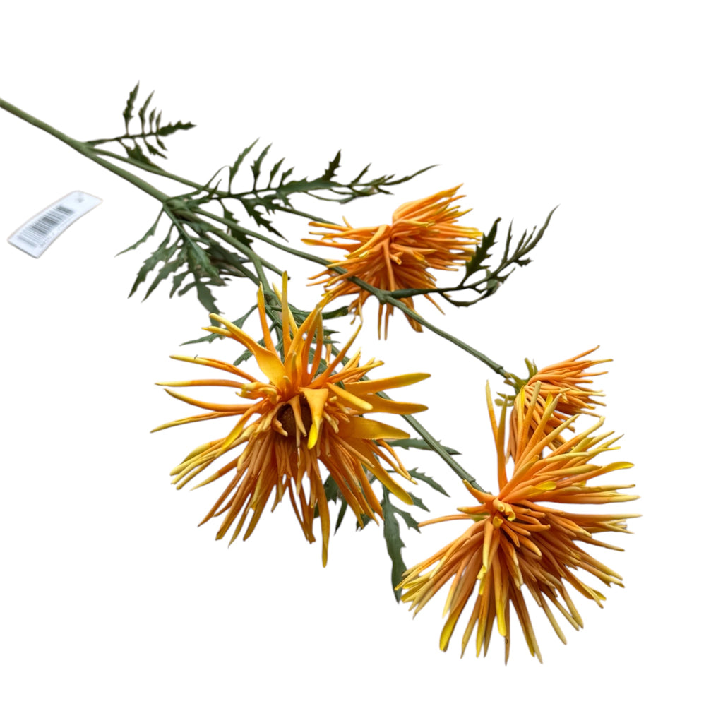 Kunstbloem Japanse Chrysant oranje