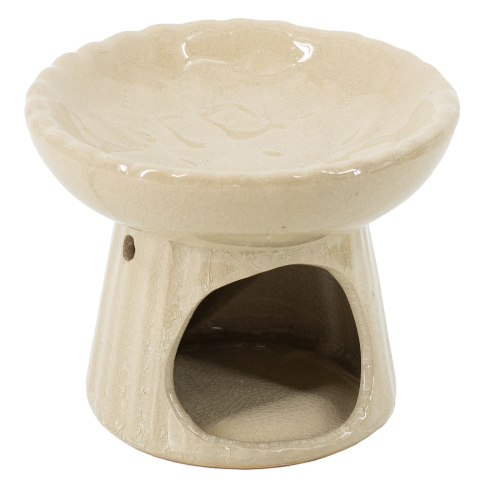 Geurbrander Lotus Keramiek Zand – Theelicht Aroma Brander voor Waxmelts, Geurolie & Amberblokjes