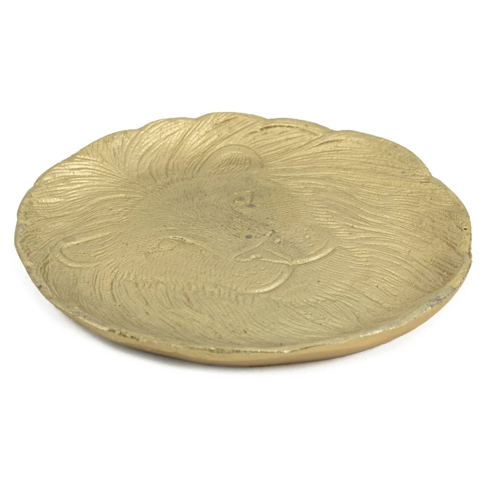 Gouden Leeuw-schaal – luxe decoratieve opbergschaal voor sleutels, sieraden en accessoires