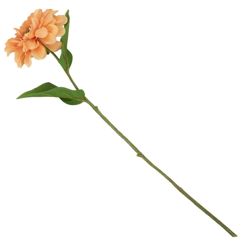 Kunstbloem Zinnia 45cm perzik