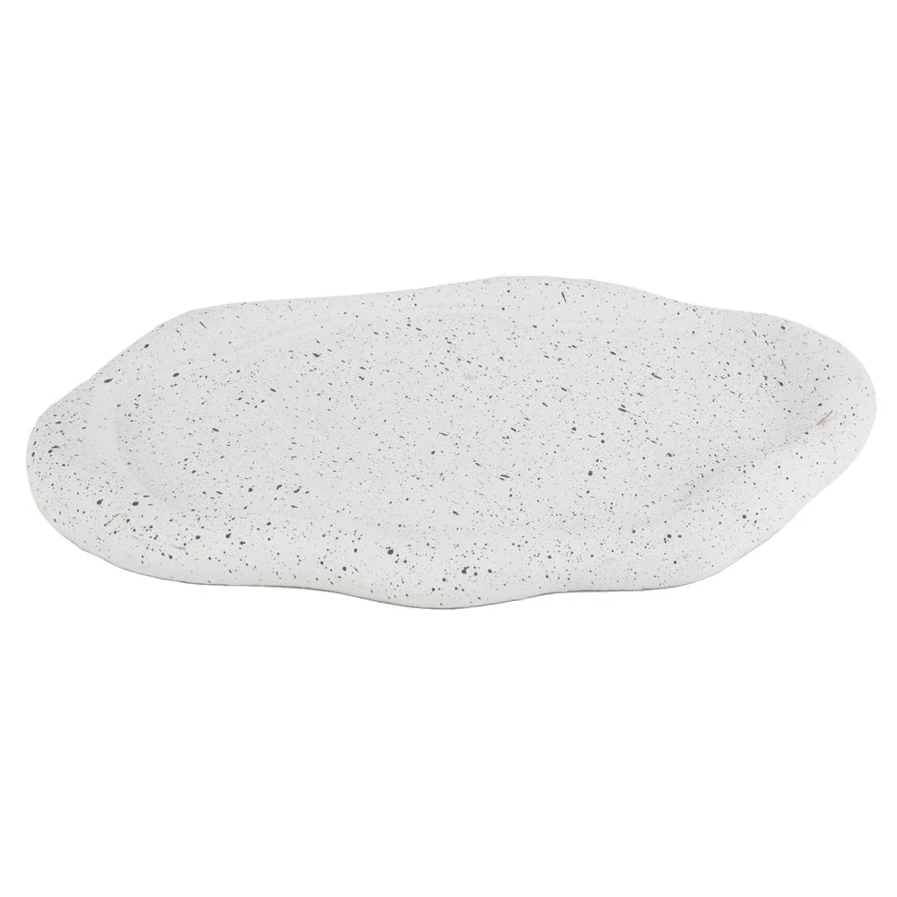Aardewerk schaal organisch naturel 28 × 18 x 2 cm – decoratief voor amberblokjes en sieraden