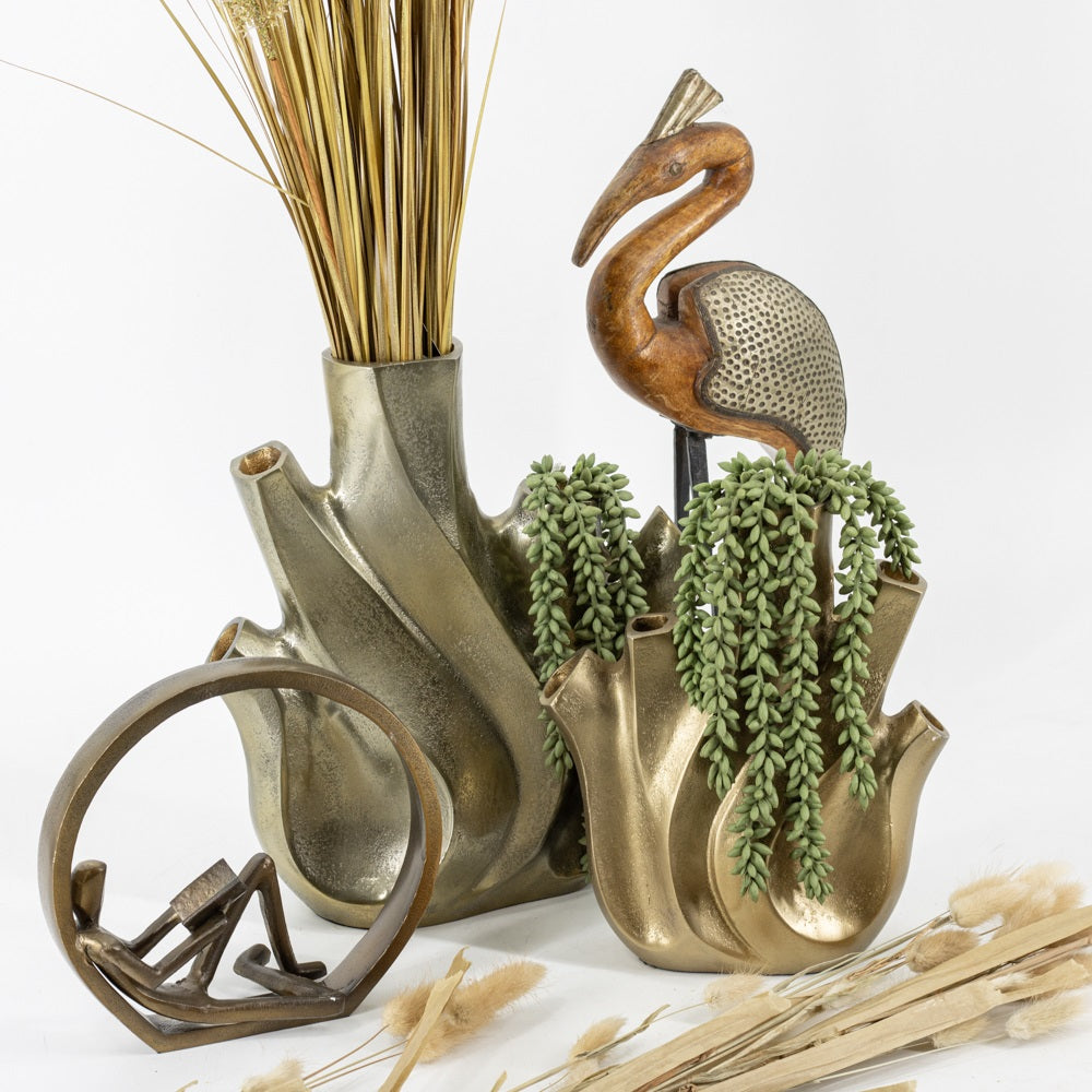 Tulpenvaas raw gold 19,5×9,5×24,5cm