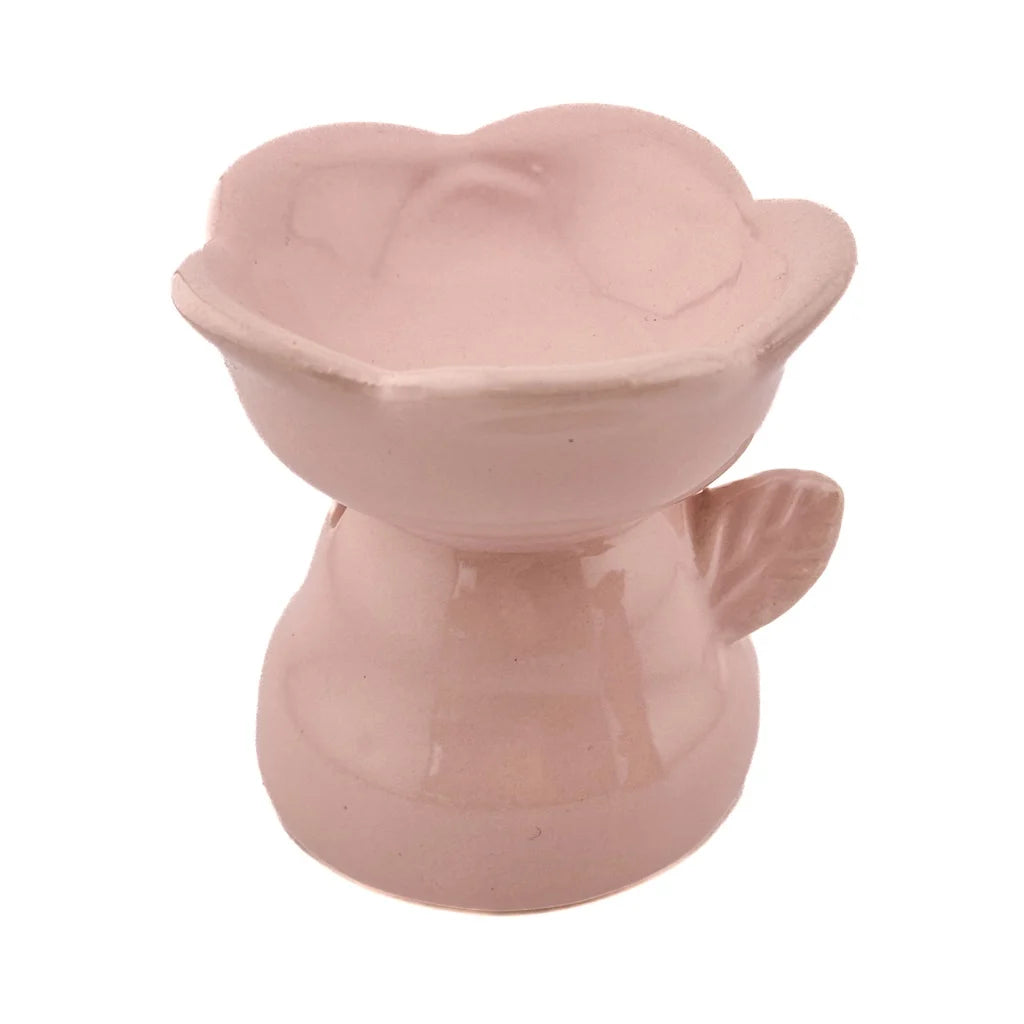 Keramische mini geurbrander Flower roze – decoratief & compact