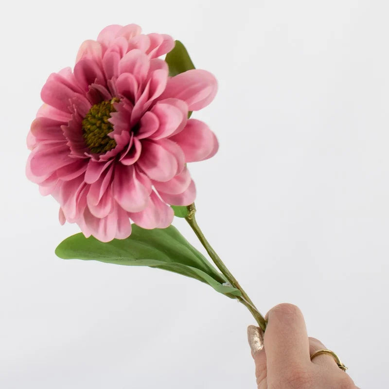 Kunstbloem Zinnia 45cm roze