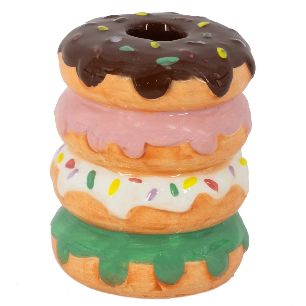 Aardewerk kaarsenstandaard donuts