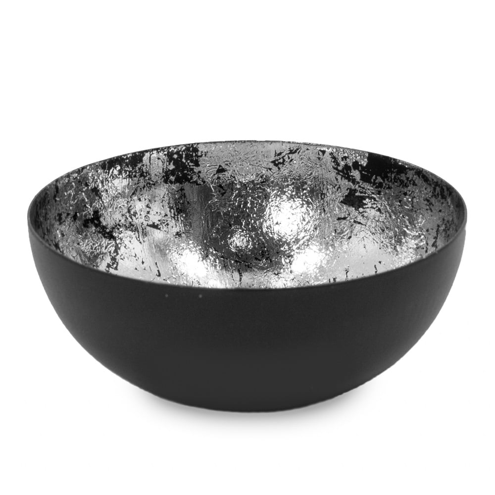 Zwart schaaltje met zilveren details – decoratief opbergaccessoire voor sieraden, sleutels en kleine items