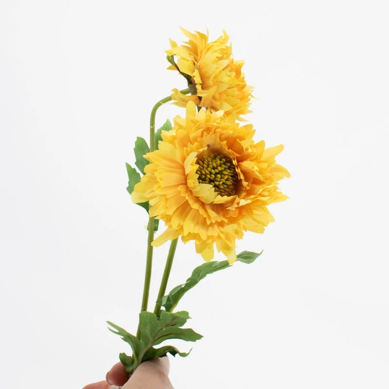 Kunstbloem chrysant 54cm geel