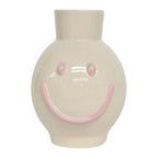 Aardewerk vaas smiley roze 13×12,5x17cm