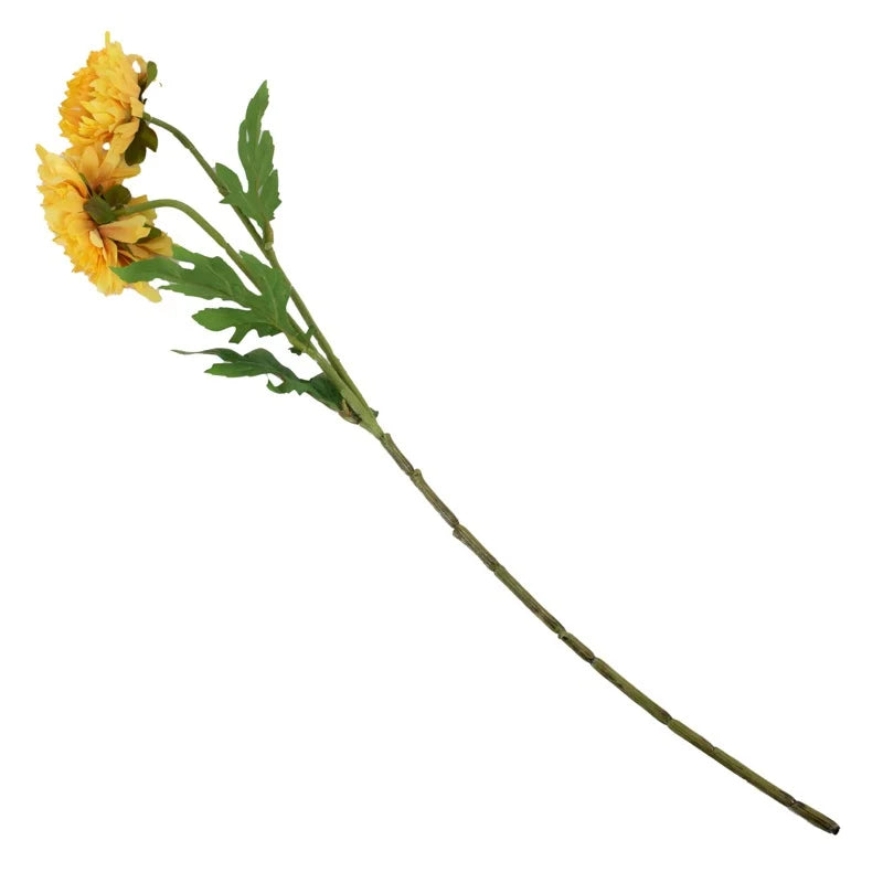 Kunstbloem chrysant 54cm geel