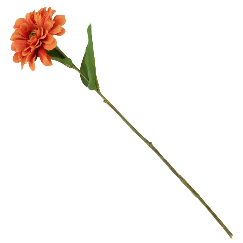Kunstbloem Zinnia 45cm oranje