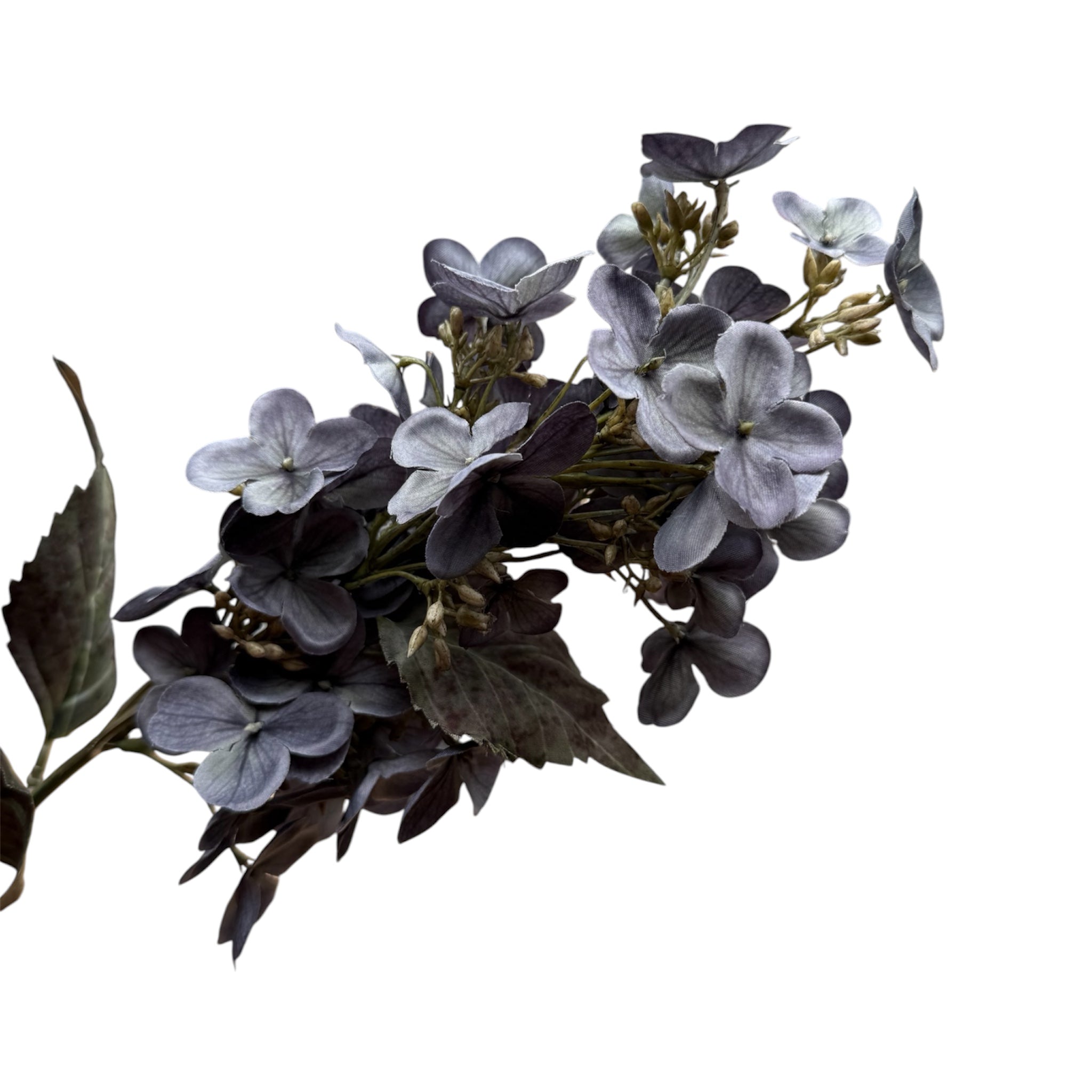 Kunsttak Hortensia grijs/paars