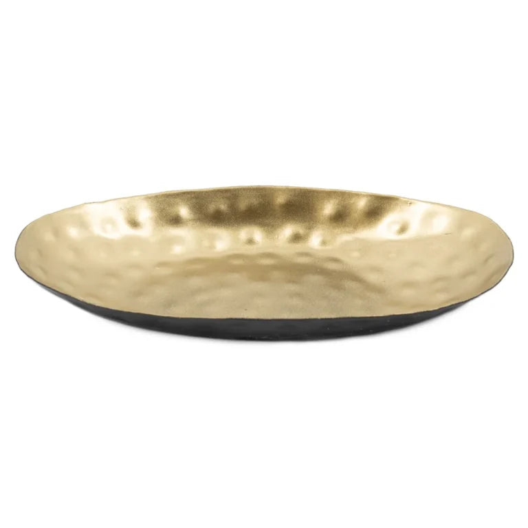 Ovaal zwarte schaal met gouden details – luxe opberg- en decoratieschaal voor sieraden, sleutels en accessoires