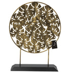 Ornament bladeren goud / zwart 37.5x28x9.7cm