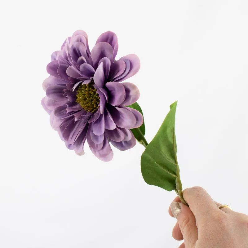 Kunstbloem Zinnia 45cm paars