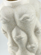 Aardewerk vaas lips beige 14x14x25cm