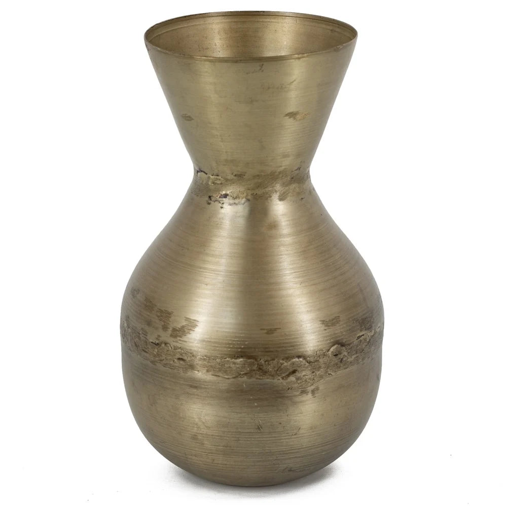 Vaas metaal goud 10x12x22cm