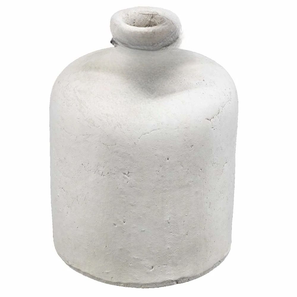 Aardewerk vaas wit 13,5×13,5×18,5cm