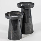 Metalen kaarsenstandaard blauw - groot