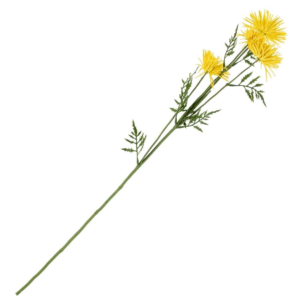 Kunstbloem Japanse Chrysant geel