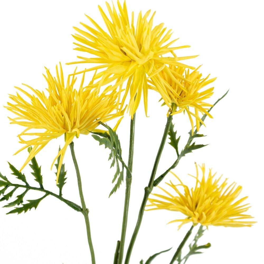 Kunstbloem Japanse Chrysant geel
