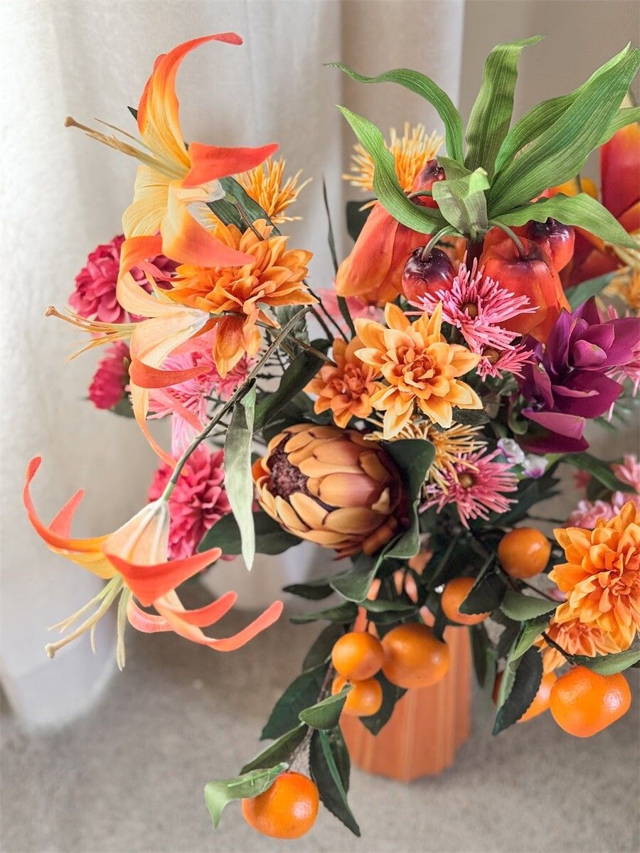 Kunstbloem tijgerlelie 100cm oranje