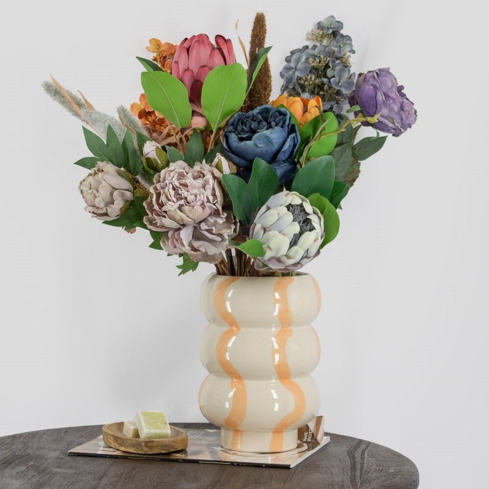 Kunstbloem roos blauw
