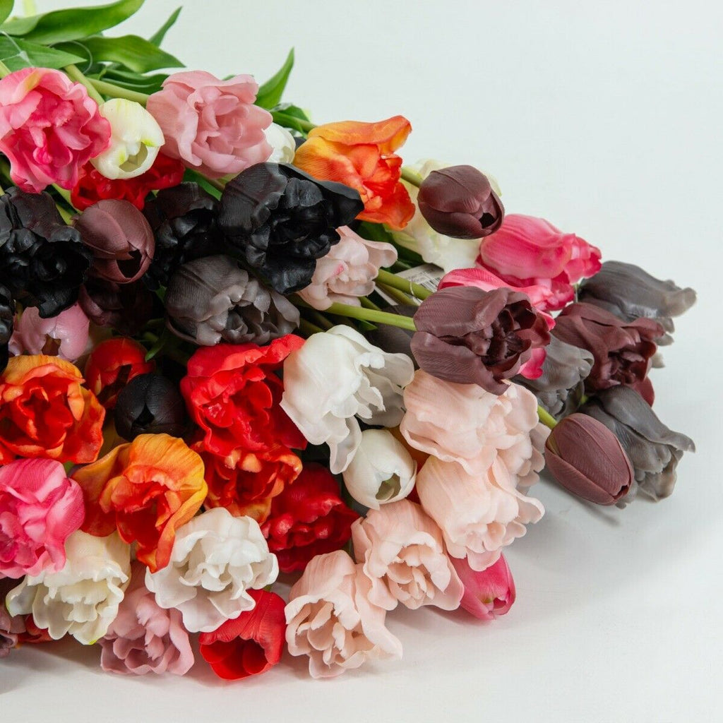 Kunsttulp real touch wit/groen