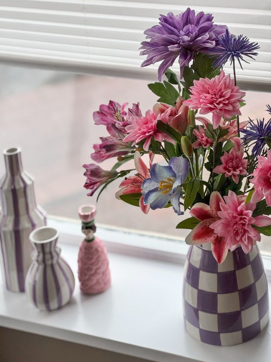 Kunstbloem Dahlia Paars
